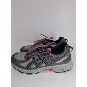 Asics GEL Venture 6 Gray Pink Women's Running Shoes Size 10 Trail Hiking